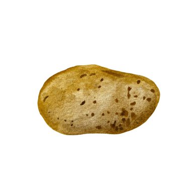 Patates, yalancı yumru kahverengi oval çizim. Suluboya el çizimi çizimi. Yemek kitabı, mutfak tasarımı, menü, giysi, tekstil, duvar kağıdı, peçete için kullan.. 