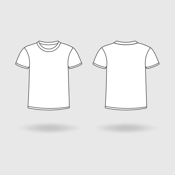 Mockup Shirt Bianca Vista Anteriore Posteriore — Vettoriale Stock