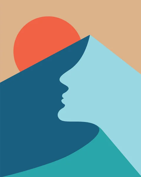 Görsel sanat, dikey minimalist arkaplan, modern illüstrasyon.