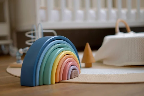 Decoração Quarto Bebê Com Design Simples Acessórios Brinquedo Bonito — Fotografia de Stock