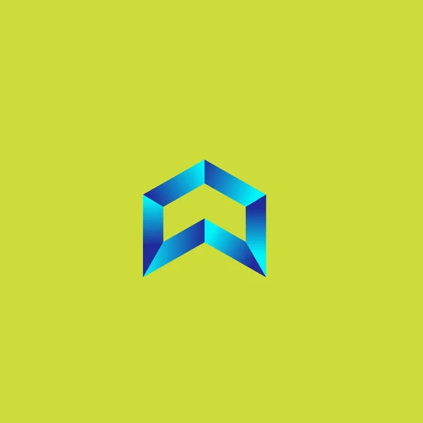 Logo Kotak Sudut Biru Bigron — Stock Fotó