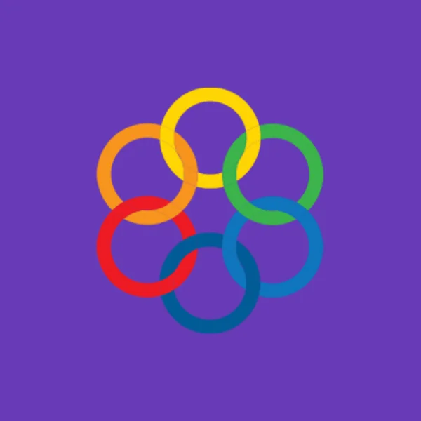 ロゴ赤黄緑青長い丸の背景 — ストック写真