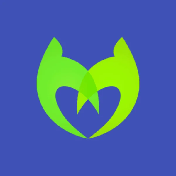 Logo Groen Hibiscus Begron Blauw — Stockfoto