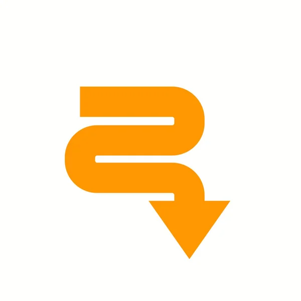 Logo Flecha Amarilla Fondo Blanco — Foto de Stock