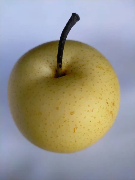 Крупним Планом Зелене Яблуко Білому Тлі — стокове фото