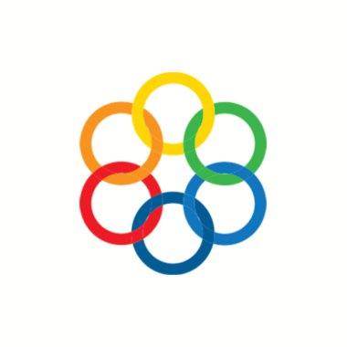 Logo kırmızı mavi bigron beyaz siyah