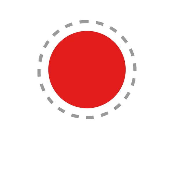 Japanse Vlag Plat Pictogram Geïsoleerd Witte Achtergrond — Stockfoto