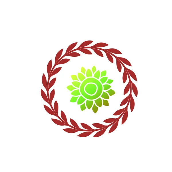 Bloem Krans Logo Template — Stockfoto