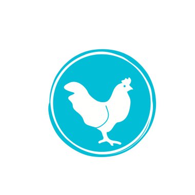 Beyaz tavuk logosu yeşil arka plan beyaz begron