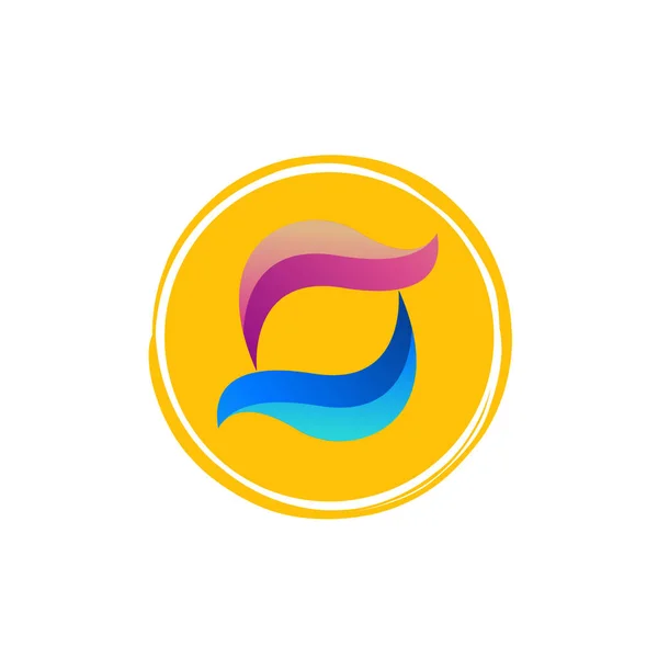 Logo Warna Kuning Tengah Merah Biru Bulat Biru Begron Putih — Stok Foto
