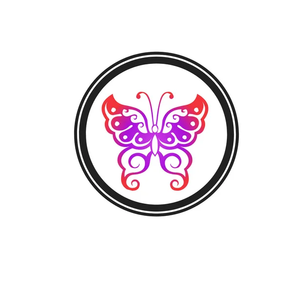 Butterfly Red Purple Black Circle White Bigron — Stock Photo, Image