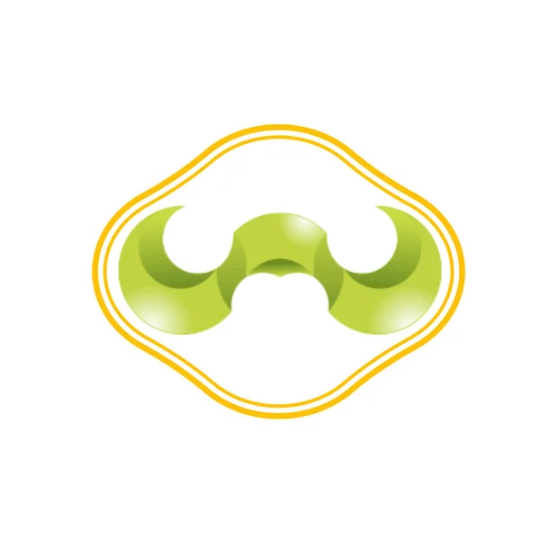 Logo Groene Kleur Gele Lijn Ronde Witte Achtergrond — Stockfoto