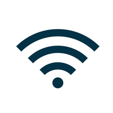 Beyaz arkaplanda Wi-Fi siyah hattı