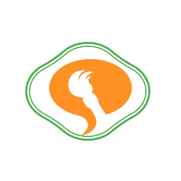 Groen Oranje Witte Cirkel Logo Wit Achtergrondgroen Oranje Witte Cirkel — Stockfoto