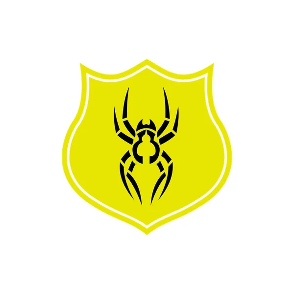 Černý Pavouk Žlutý Symbol Logo Bílá Bigron Pozadí Žlutá Bílá — Stock fotografie