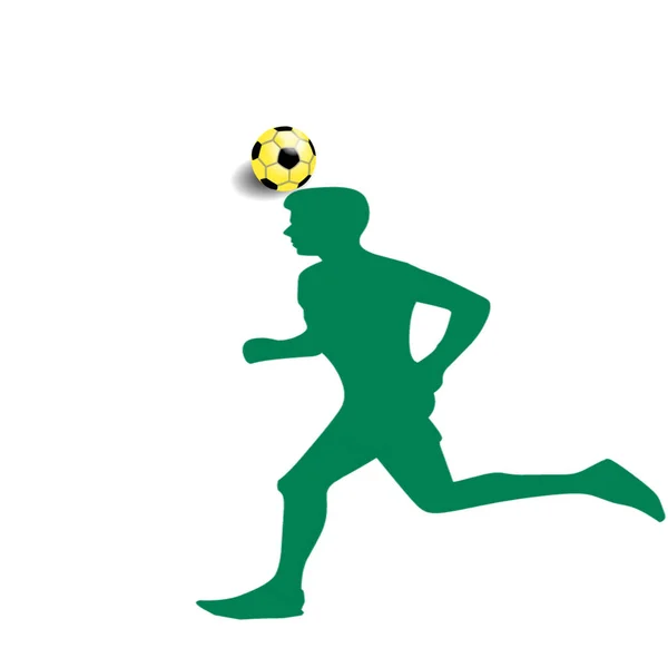 Logo Mennesker Der Spiller Bold Grøn Farve Gul Bold Sort - Stock-foto