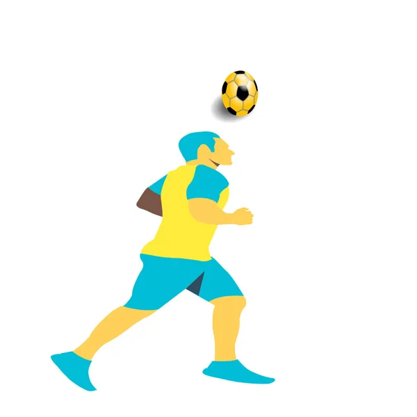 Una Persona Corriendo Mientras Juega Una Bola Blanca Verde Amarilla — Foto de Stock