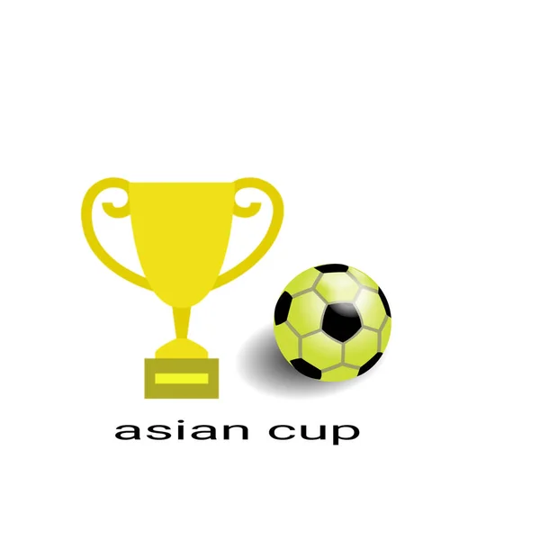 Trophée Boule Jaune Blanc Rouge Fond Noir Coupe Monde Asie — Photo