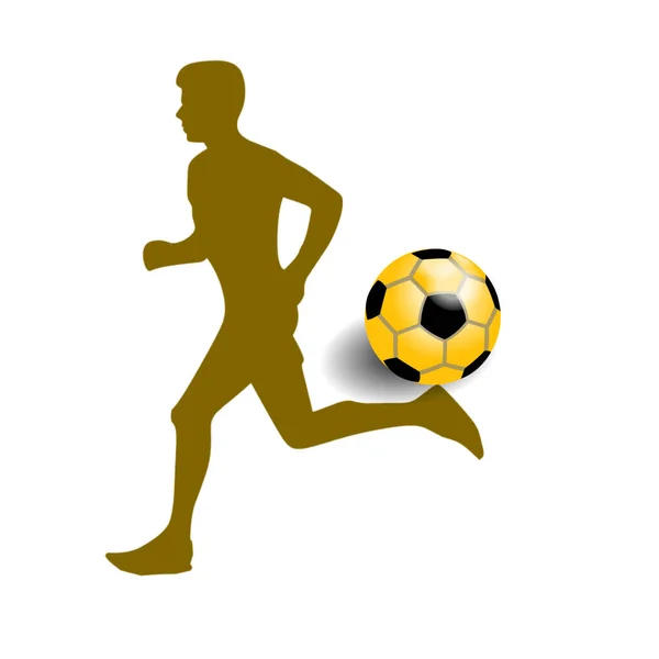 Una Persona Corriendo Mientras Juega Una Bola Blanca Verde Amarilla — Foto de Stock