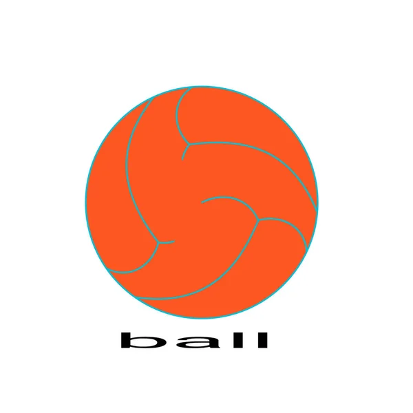Rød Ball Med Brun Linje Hvit Bakgrunn – stockfoto