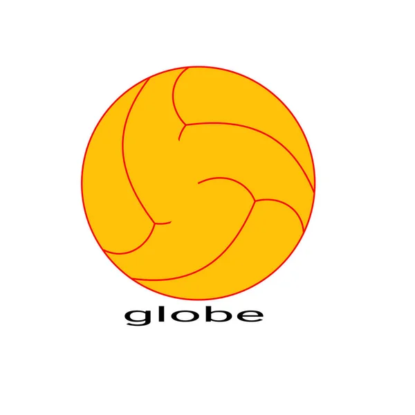 Bal Logo Kleurrijke Geel Rood Wit Zwart Witte Achtergrond — Stockfoto