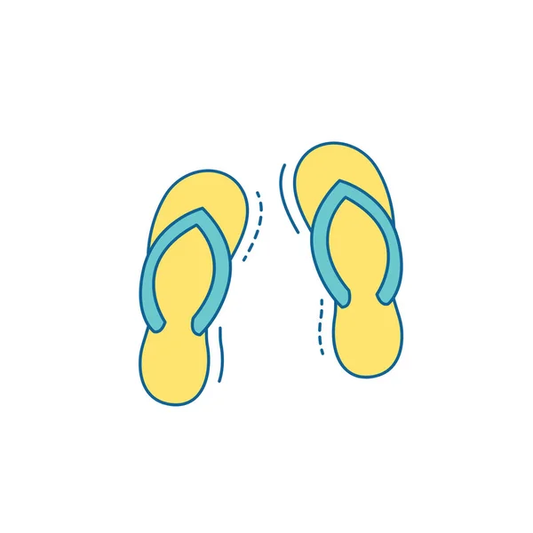 Zapatillas Playa Chanclas Diseño Plano Ilustración Vectorial — Foto de Stock