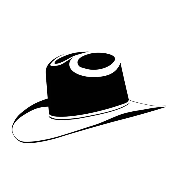 帽子图标向量隔离在白色背景上为您的网页和移动应用程序设计 牛仔标志概念 — 图库照片