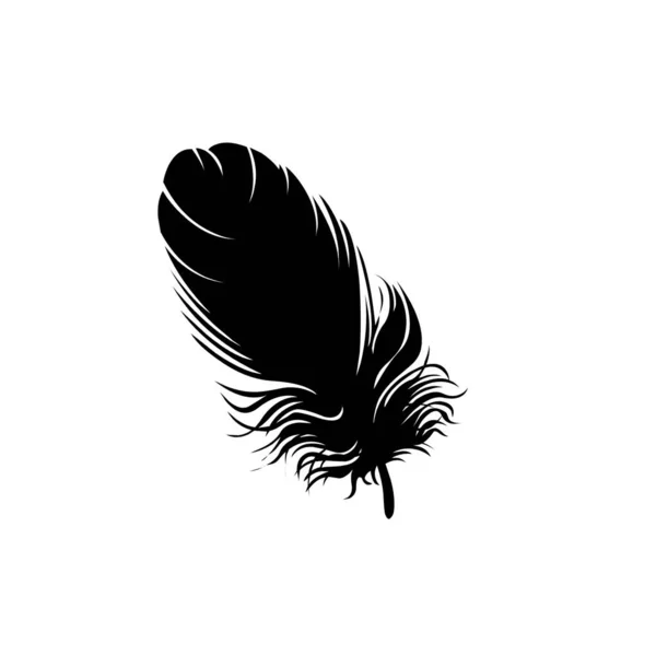 Φτερό Εικονίδιο Μαύρο Στυλ Λευκό Φόντο — Φωτογραφία Αρχείου