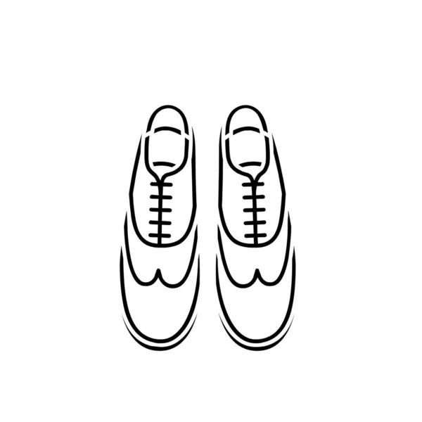 Beyaz Arkaplanda Izole Edilmiş Siyah Ayakkabı Simgesi Ayakkabı Sembolü Vektör — Stok fotoğraf