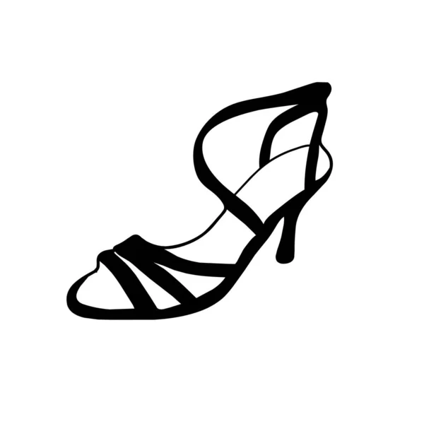Ayakkabı Ikonu Siyah Beyaz Resimleme — Stok fotoğraf