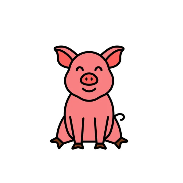 Cute Pig Pink Background — Stock Photo, Image