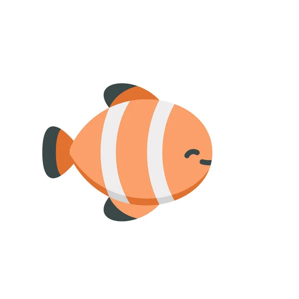 Fish Icon Flat Illustration Jellyfish Vector Icons Web — Stock Photo, Image