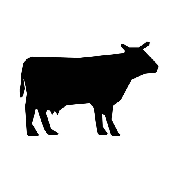 奶牛轮廓图标矢量图解设计 — 图库照片