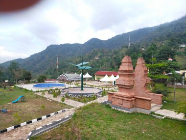 Nepal 'deki bir Budist tapınağının manzarası.