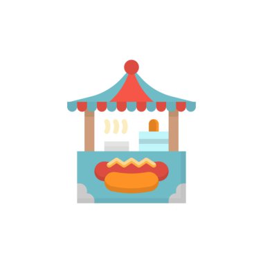 Sepetli alışveriş çadırının vektör simgesi