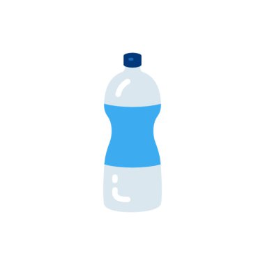Su şişesi ikonu. İçecek vektör logosunun düz çizimi.