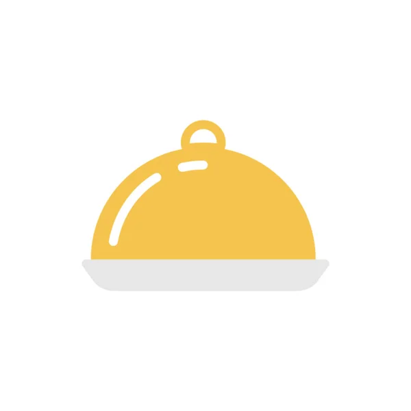 Dish Icon Vector Illustrationblack Plate White Yellow Spoon Illustration Bigron — Stock Photo, Image