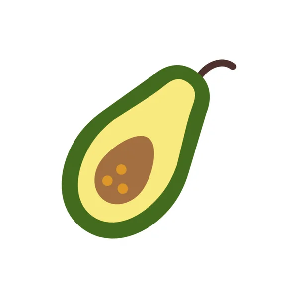 Avocado Flat Color Vector Icon Sign — 스톡 사진