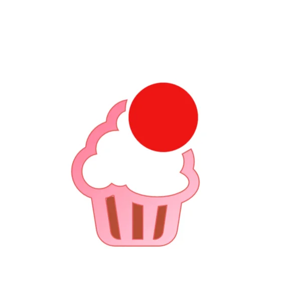 Obrázek Vektoru Ikony Cupcake — Stock fotografie