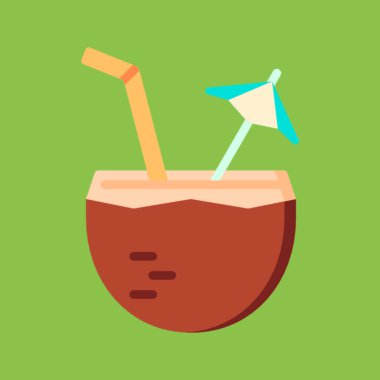 Kokteyl ikonu vektör illüstrasyonu