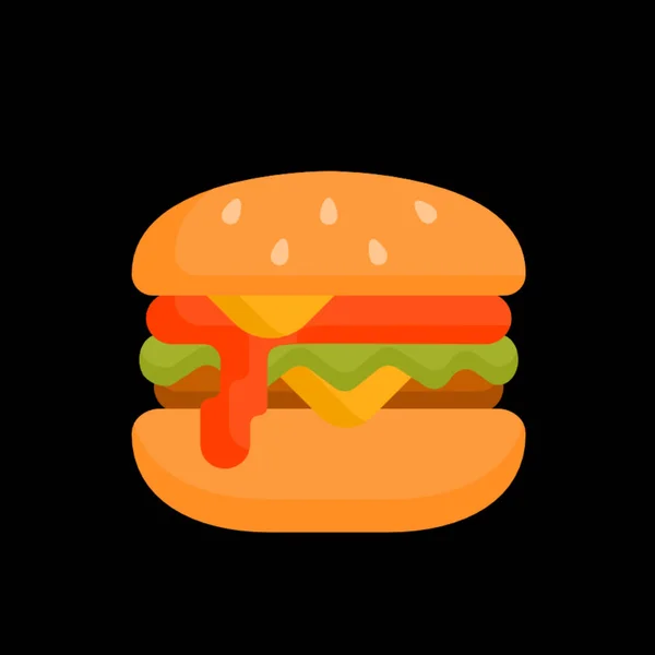 Ikona Hamburgera Płaska Ilustracja Ikon Wektora Hamburgera Projektowania Stron Internetowych — Zdjęcie stockowe
