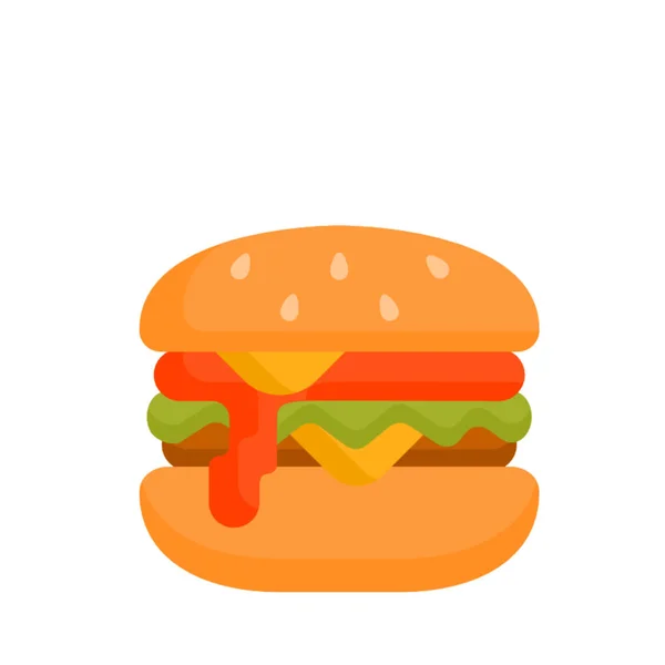 Hamburger Ikonu Web Için Hamburger Vektör Simgelerinin Düz Çizimi — Stok fotoğraf
