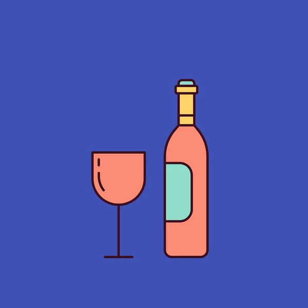 Wine Bottle Icon Flat Illustration Beer Vector Icons Web Design — Stock Photo, Image