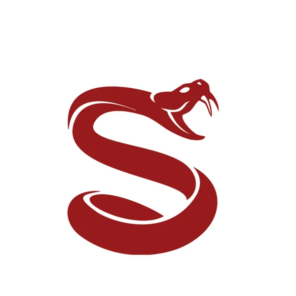 赤い蛇ベクトル図 — ストック写真