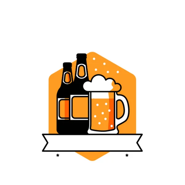 Bier Mok Icoon Platte Illustratie Van Glas Van Drink Vector — Stockfoto