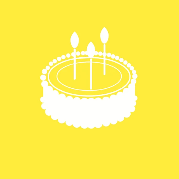 Ikona Ciasta Symbol Urodzin Ilustracja Wektora — Zdjęcie stockowe