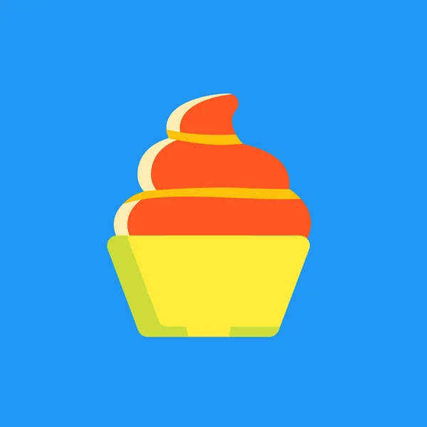 Vektorová Ilustrace Ikony Jednoho Cupcake — Stock fotografie