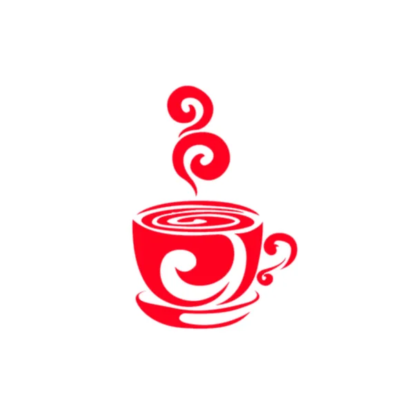 Tazza Caffè Con Cuore Rosso Piattino Disegno Illustrazione Vettoriale — Foto Stock