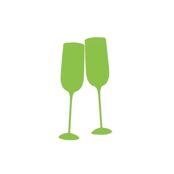 Champagneglasikon Vektor Illustration — Stockfoto