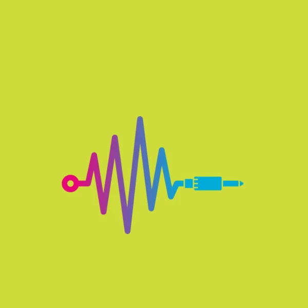Hanghullám Ikon Zene Szimbólum Vektor Illusztráció — Stock Fotó
